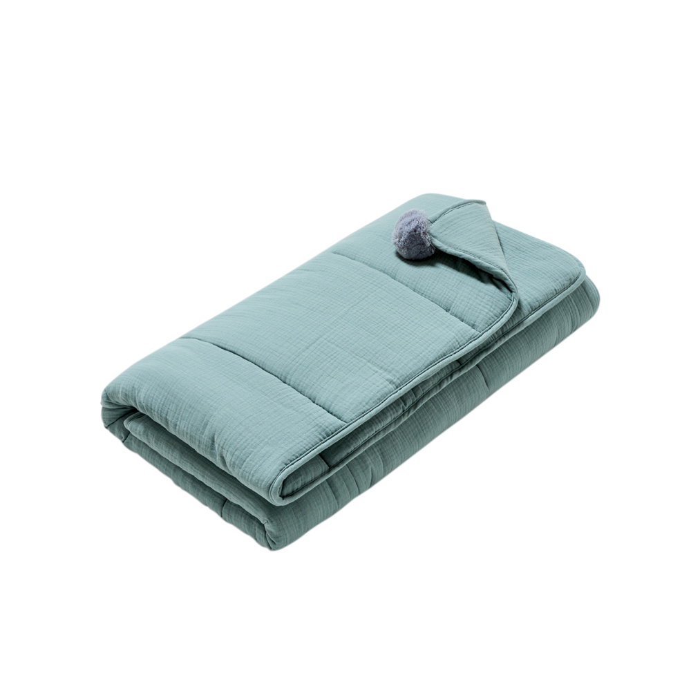 Mušelínová prošívaná přikrývka Mint Green