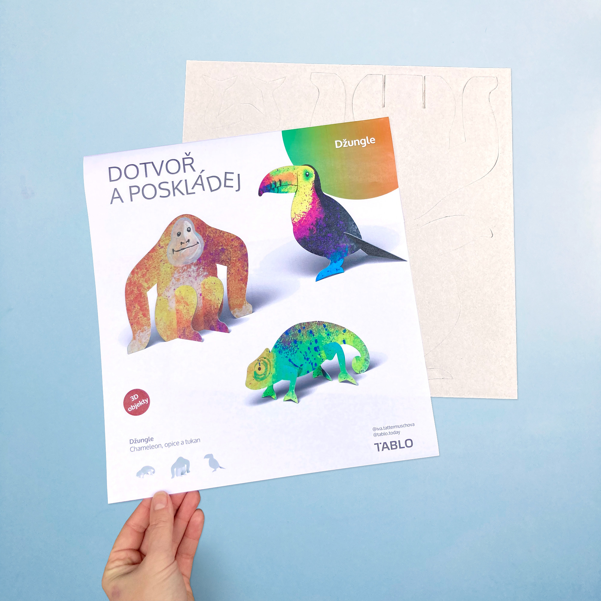 Dotvoř a poskládej - 3D papírová zvířátka - Džungle