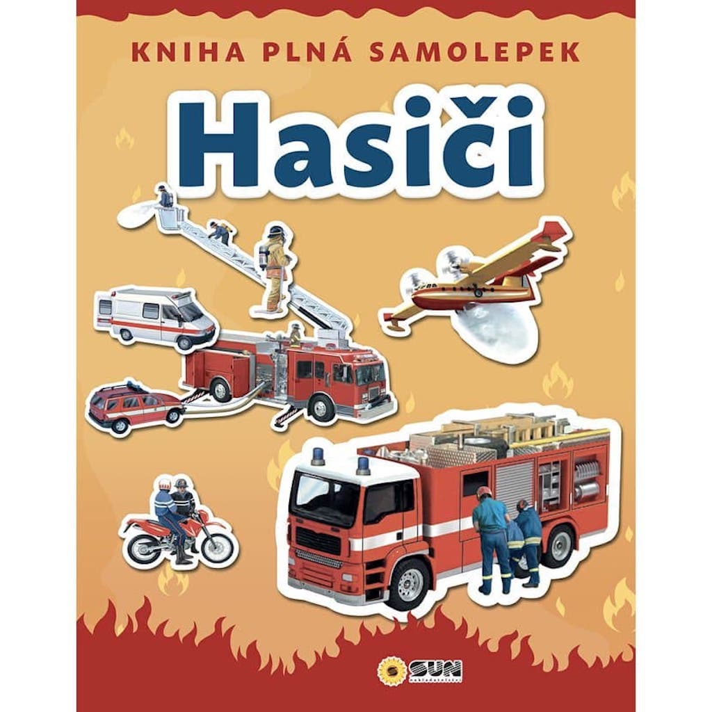 Kniha plná samolepek - Hasiči