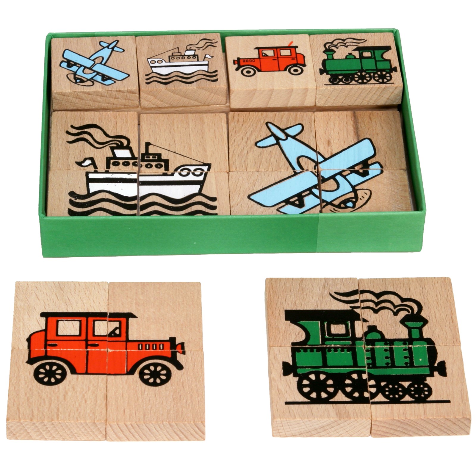 Dřevěné puzzle Dopravní prostředky